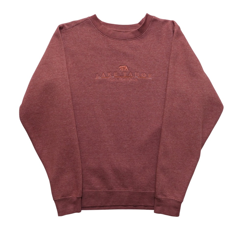 Outfitter Trading Co Sweatshirt Men Small Maroon Lake Tahoe California‎ Bear